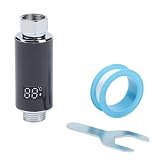 Duschthermometer, LED-Digitalanzeige, 0–99 °C, wasserdicht, Temperaturüberwachung mit 3-Farbanzeige, Wasserkraft, keine Batterie erforderlich