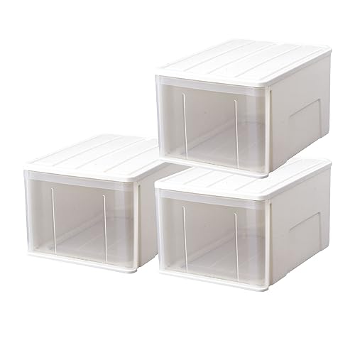 天馬 収納ケース たっぷり収納ケース 幅40×奥行55×高さ30cm ホワイト 3個セット 55L | 引き出し プラスチック 押し入れ 収納ボックス 衣装ケース 押入れ収納 積み重ね 衣類 服 整理 衣替え