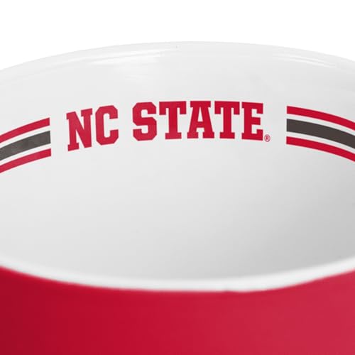 Image of Logo Brands NCAA North Carolina State Wolfpack 15 oz Stripe Coffee Mug - Vintage Team Logo, Inside Print & Stripes, Microwave & Dishwasher Safe- Great Gift For Fans & Alumni