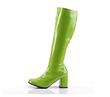 Ladies Womens Fancy Dress Party Go Go 1960s & 1970s Retro Look Girls Shoes | Lady Costume Heels Boots Zip Closure In Patent Colors Mid Block Heels 2.5inch Size 3uk - 12uk (5 UK, Green, numeric_5)
