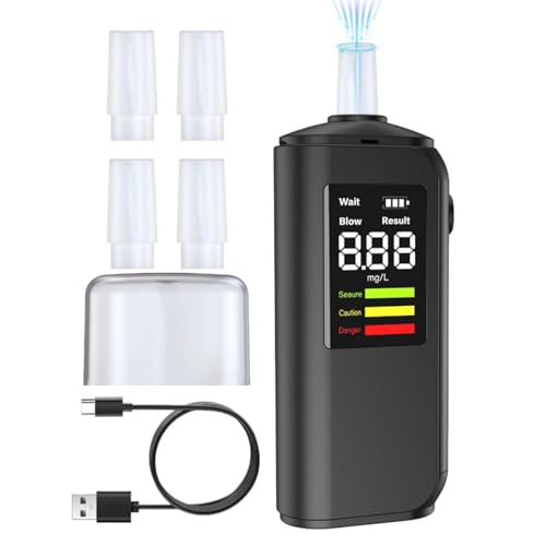 Etilómetro portátil genérico, pantalla LED de alta definición, probador de alcoholemia por aliento, ideal para hombres y mujeres, regalo para padres, , de negocios, cumpleaños
