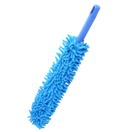 Yardenfun 2 Pcs Adjustable Bendable Microfiber Duster for Household and Car Cleaning Chenille Dusting Brush with Electrostatic Adsorption Flexible Cleaner for Hard to Reach Areas Blue