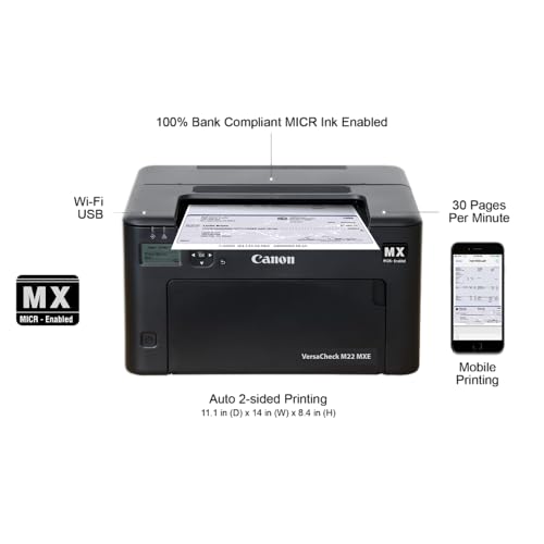 Image of VersaCheck M22 MXE MICR Check Printer and VersaCheck X9 Platinum 5-User Check Printing Software Bundle