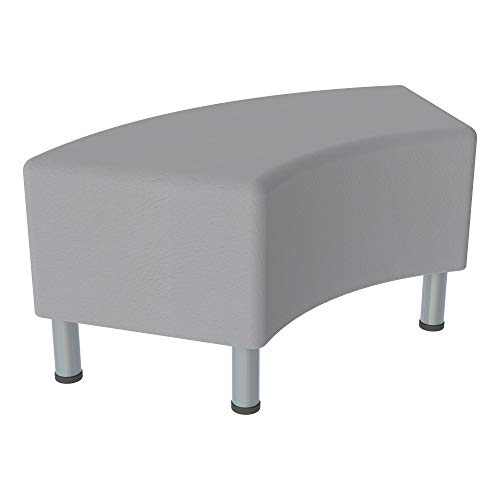 Image of Sprogs 12 inch H Structured S-Curve Stool -Flexible Modular Collaborative Soft Seating for Office, Home, Lounge and School Classrooms with Durable Frame & Set of 6 inch Legs Add-on -Teal