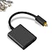 Produktbild Zerone 1 in 2 Dual Port Audio Splitter Adapter Digitaler Toslink Optisches Glasfaser Audiokabel Konverter (Schwarz)