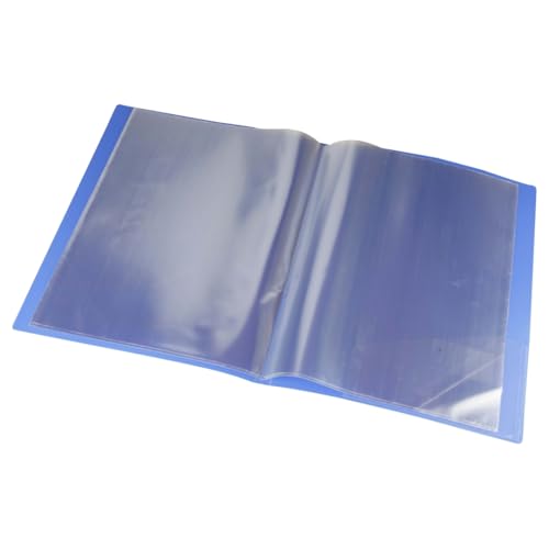 Image of Worldone B4 (Bigger Size) | Achiever Portfolio Display Book Folder for Documents | 1mm Virgin PP Material | 40 Bound Non-Refillable Top Loading Plastic Binder Sleeves for Office | Blue (Set of 1)