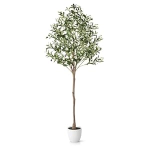 PASCH® Kunstmatige olijfboom (180 cm) – Stijlvol & natuurgetrouw | Grote kunstplanten | Grote kunstplanten: Olijf Tree | Kunstmatige olijfboom voor een mediterrane sfeer