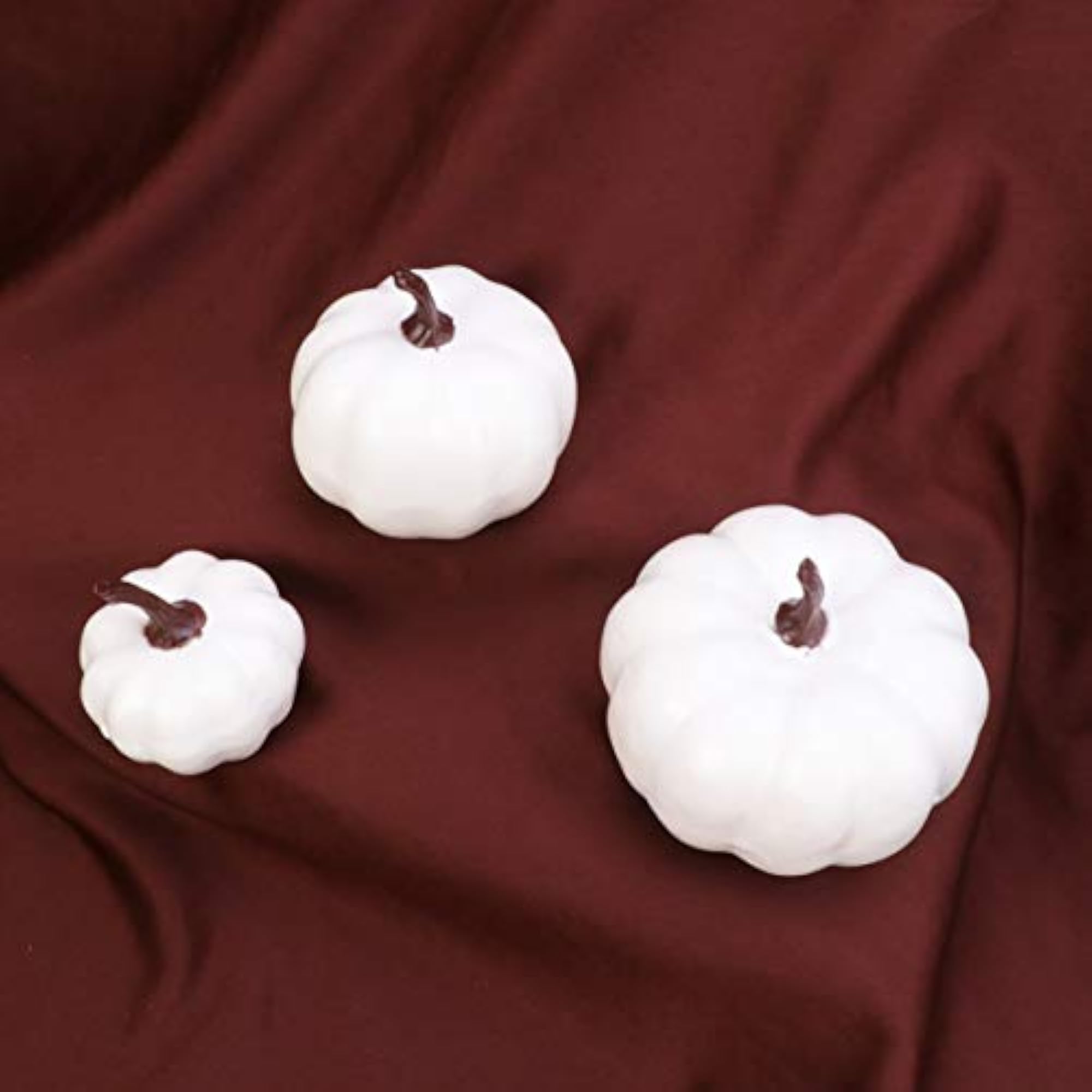 12pcs Halloween White Foam Pumpkin Artificial Pumpkins for Fall Decor