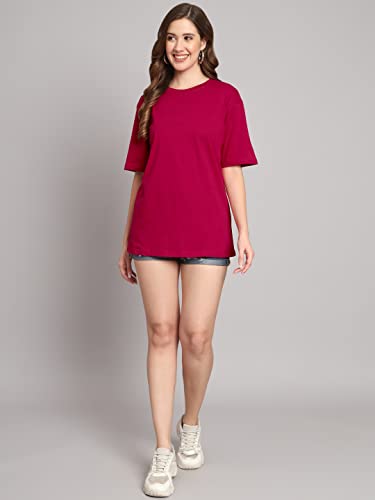 Image of FUNDAY FASHION Cotton Short Sleeve Oversized T-Shirt for Women (Pack of 2)