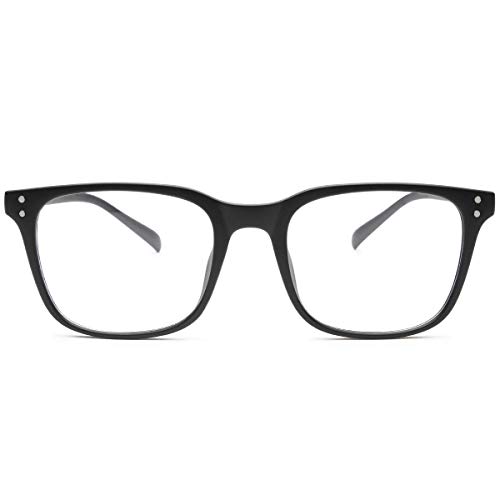 Livho Blue Light Blocking Computer Glasses Filter Blue Ray for Women Men Square TR90 Frame Anti Eyestrain (Matte Black)