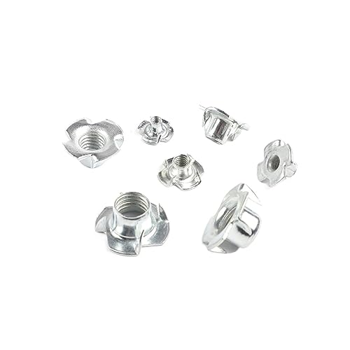 Four Pronged T Nuts, 10pcs Speaker Nut T-nut Blind Pronged Tee Nut Furniture Hardware M3 M4 M5 M6 M8 M10(M4)