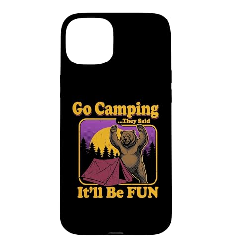 Go Camping They Said�cFun Camp Grizzly Bear �L�����s���O�J�[ �X�}�z�P�[�X iPhone 15 Plus �p