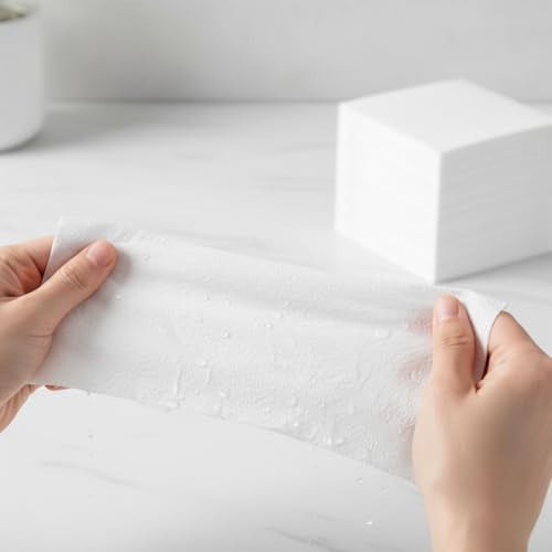 Image of Henoyso 1000 Pack 2 Ply 9.8 x 9.8 Inch White Cocktail Napkins Bulk