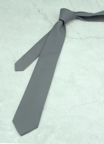 Image of Mens Solid Linen Ties - Slim Pattern Necktie for Men Wedding Groomsmen