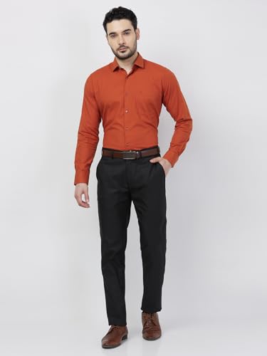 Image of Raymond Men Slim Fit Checks Pattern Polyester Blend Flat Front Formal Trouser