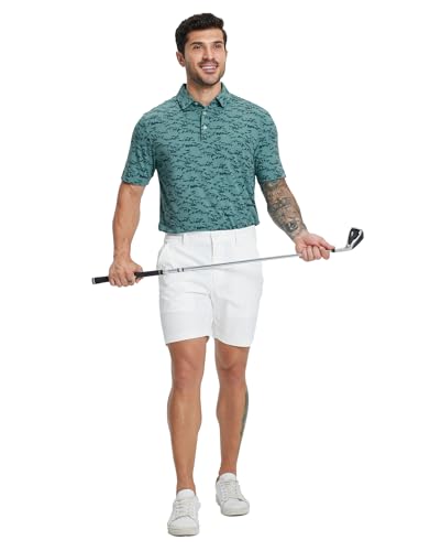 M MAELREG Mens Golf Shirts Short Sleeve Pattern Moisture Wicking Quick Dry Collared Athletic Mens Golf Polo Shirt — view 6