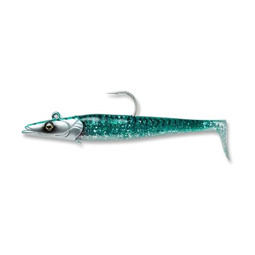 Savage Gear Sandeel Fishing Bait, 5 1/3 oz, Mackerel, Realistic Contours & Movement, Durable Construction, Two Tie Points, 5X Hooks, Holographic Eyes, Bait Keeper