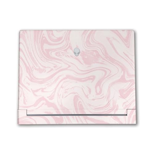 Image of Glossy Glitter Laptop Skin Compatible with Alienware X16 R2 (2024) - Silky Pink - Premium 3M Vinyl Protective Wrap Decal Cover - Easy to Apply | Crafted in The USA by MightySkins