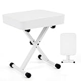 OLIXIS Adjustable Padded Keyboard Bench, X-Style Collapsible Piano Guitar Stool with 2.56 Inch Thickness...