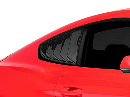 Speedform Vintage Quarter Window Louvers; Gloss Black Compatible With 15-23 Mustang Fastback #TOP5
