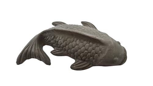 PP Pink Peachy Steinfigur Koi Fisch aus Beton 28 cm | Gartenfigur Karpfen liegend anthrazit grau | Handmade Unikat | Steinguss frostfest | Deko für Innen & Außen PP Pink Peachy Steinfigur Koi Fisch aus Beton 28 cm | Gartenfigur Karpfen liegend anthrazit grau | Handmade Unikat | Steinguss frostfest | Deko für Innen & Außen