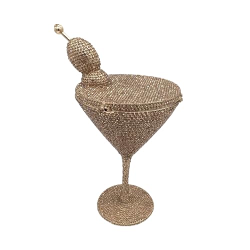 Image of Women Goblet Rhinestone Evening Bag Cocktail Cup Diamond Clutch Funny Crystal Prom Handbag Wedding Purse for Party | Women, Goblet, Rhinestone, Cocktail Cup, Diamond, Funny