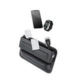 GRAVIX シートサイドポケット コンソール 隙間 車用 収納 車載収納用 収納ポケット カー用品 黒 ブラック 小物入れ 防水 運転席 助手席 兼用 スマホ充電ケーブル穴あり