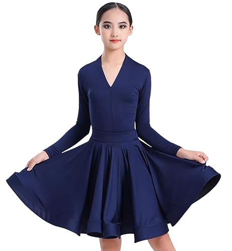 Vestidos de Baile de salón Latino para niña, Vestido de Baile de salón, Falda de Tango, Vestidos de Fiesta de competición de Salsa
