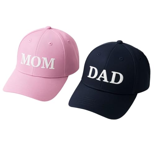 Image of ncgifts mom dad Cap Set for Photoshoot | Adjustable Size | Gifts for new Parents | Pregnancy Announcement | Maternity Reveal | Mom Dad to Be | Photoshoot Props for Parents Pink