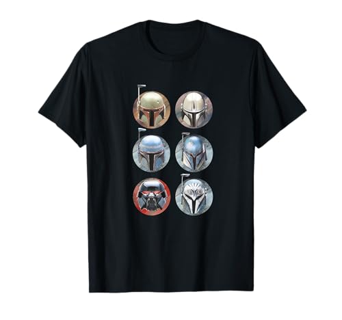 Star Wars The Mandalorian t-shirt col rond coton imprimé casque Bounty Hunter