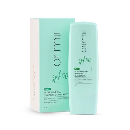 Image of Orimii 100% Pure Mineral Fluid Sunscreen SPF 50 with Zero White Cast | INVIVO Certified | Ultra-Lightweight, Fragrance Free, Non-Comedogenic & Pregnancy Safe | 50ml
