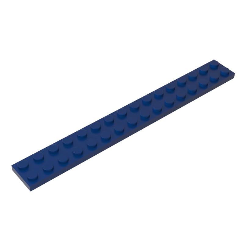 4282 Foundation Plate Plate 2x16 10 Pieces GDS-517 Compatible with Lego Building Blocks Color:Dark Blue โ image 1