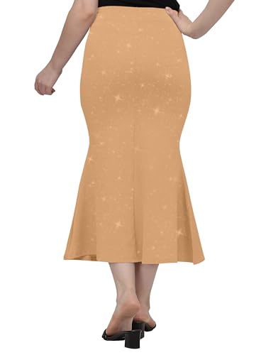 Image of Mehrang Stretchable Shimmer Saree Shapewear Petticoat for Women, Skirts for Women,Shape Wear Dress for Saree