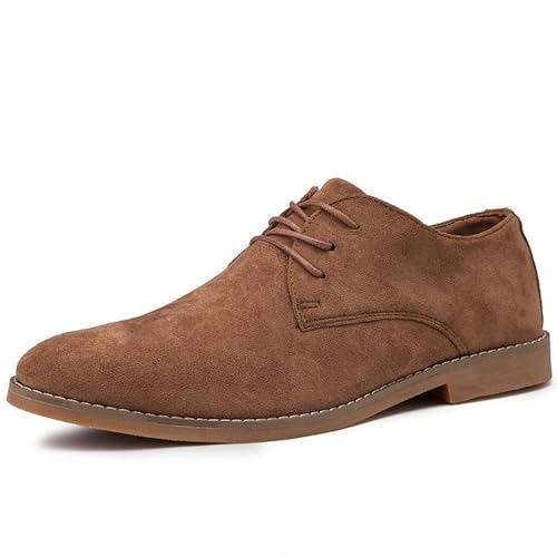 Men's Fashion British Style Suede Pointed Oxford Shoes Business Casual Comfortable Non-Slip Classic Dress Shoes