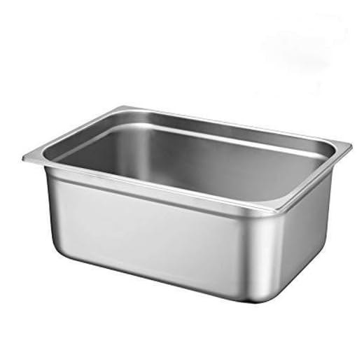 6" Deep Steam Table Pan Full Size, 21 Quart Stainless Steel Anti-Jam Standard Weight Hotel GN Food Pans - NSF (20.87"L x 12.8"W)