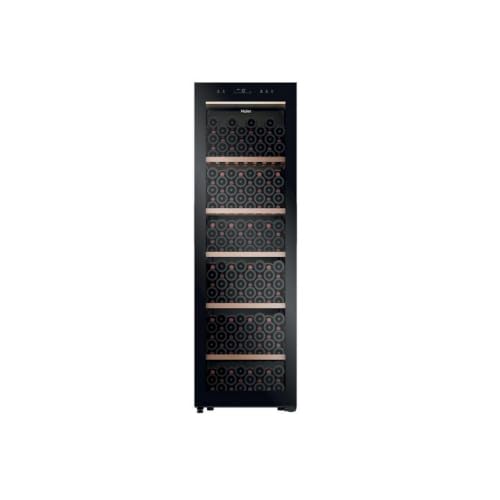 Haier HWS205GGEH1 Casier à vin pour 205 bouteilles, classe G, étagères en bois, température 5-20°C, Wi-Fi, noir