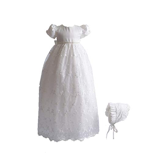 Selene - Ropa de bautizo - Corte imperio - para bebé niña Marfil (6- 12 meses)