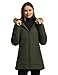 wantdo Women's Quilted Winter Coat Insulated Snow Jackets with Hood Army Green M