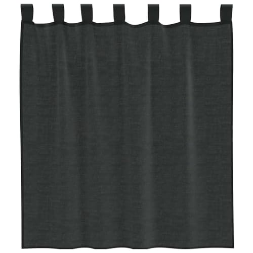 Voile Noir rideaux 140x140 cm tamisant intimité décoration salon chambre - 4