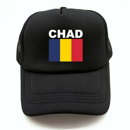 Casquette De Baseball Pour Hommes - Nom Du Pays Du Tchad Casquette De Camionneur Drapeau National Casquette De Soleil Classique, Chapeau De Fixation Réglable Respirant En Maille, Chapeau De Footbal