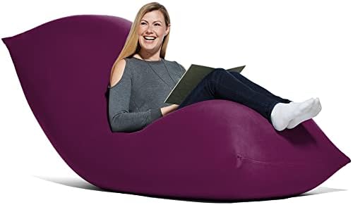 Yogibo Max 6-Foot Beanbag Chair, Bean Bag Couch with a Washable Outer Cover, Customer Favorite Cozy Sofa for Gaming, Reading, and Relaxing, Filled with Soft Micro-Beads, Purple, 6'