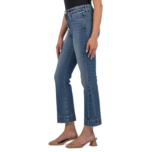 KUT from the Kloth Women's Kelsey High Rise Ankle Flare-Wide Hem Side Inset3