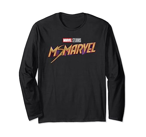 T-shirt Ms. Marvel manches longues avec logo en bronze pour fan de comics