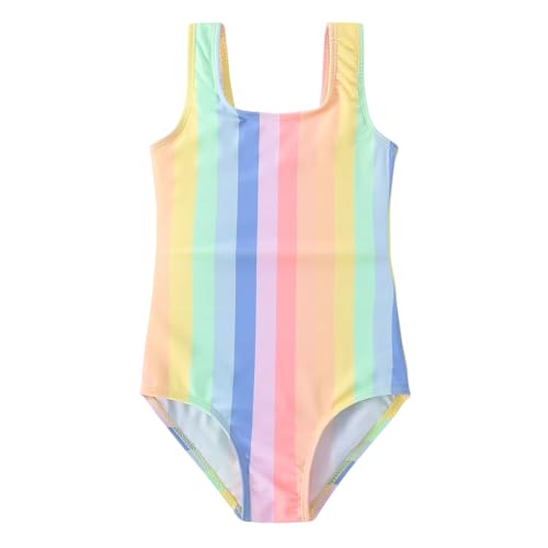 Image of Toddler Swimsuit Girl One Piece Rash Guard Tankini Bathing Suit Little Girls Sleeveless Quick Dry Swimwear 4-8 Years