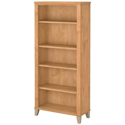 Bush Furniture 5 Shelf Bookcase, Maple Cross Cover