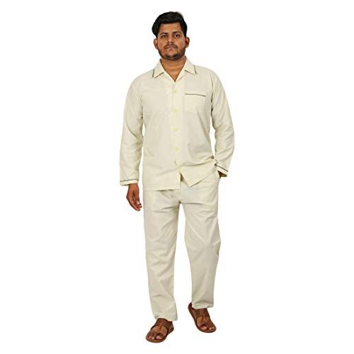 Image of Emperor Men's Cotton Plain /Solid Night Suit Pack of 1