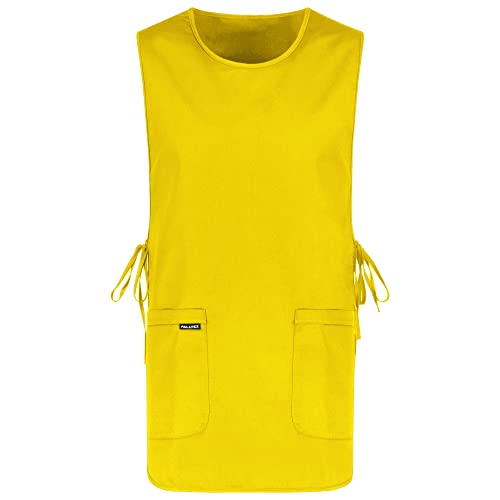 PALLTEX Ampato Blouse de Travail Femme de Menage Tablier Femme de Menage Hôtellerie, Ecole, Primeur, Peintre, Cuisine (Jaune)