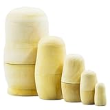 Amusement créatif de bricolage : profitez d'heures de liens familiaux et de créativité avec ces 5 poupées gigognes russes, parfaites pour que les enfants et les adultes puissent peindre et personnaliser