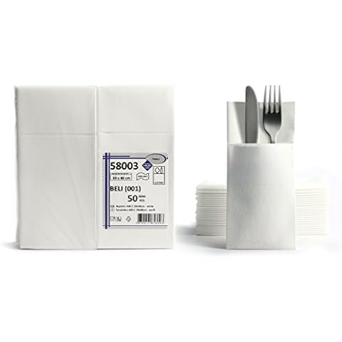 AROBA Airlaid Cubiertos Servilletas Blanco 50 unidades Cover