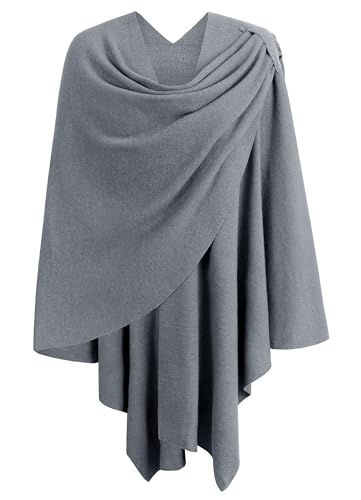 Image of PULI Womens Cross Front Poncho Shawl Wrap Elegant Wedding Formal Gift